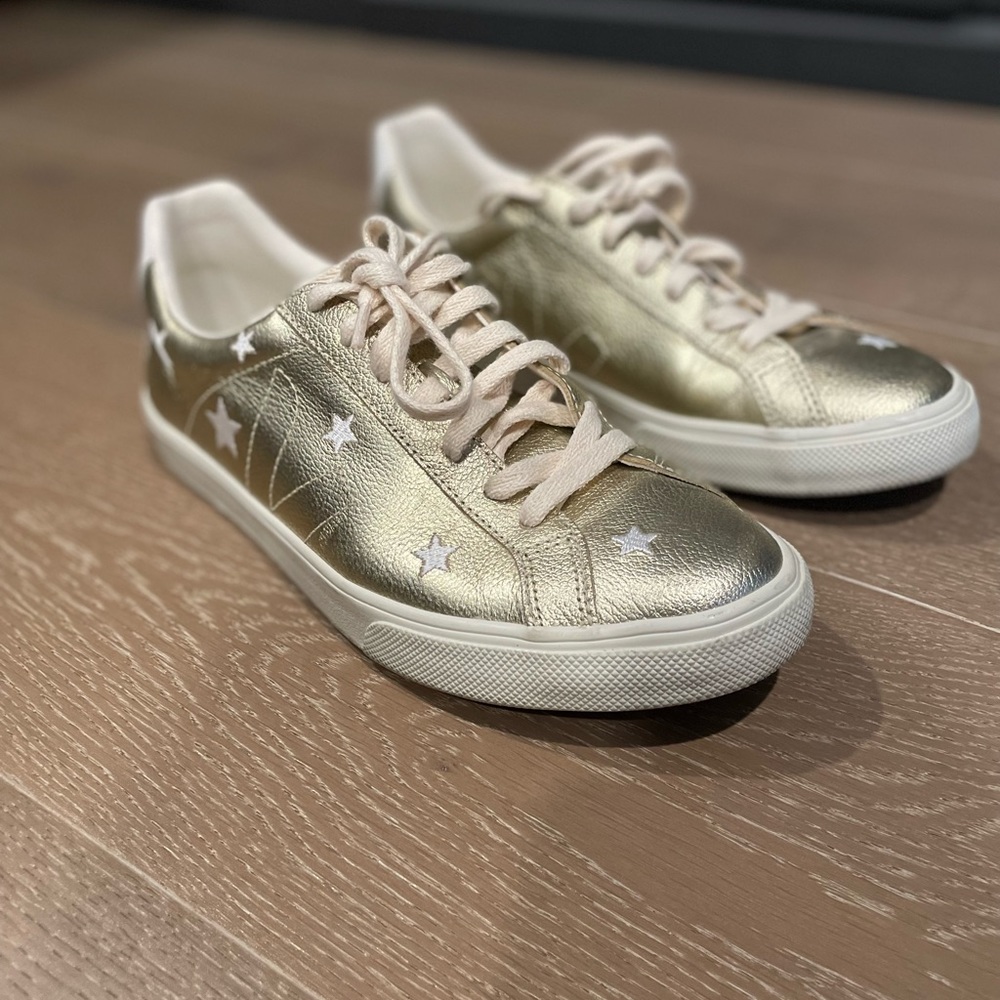 Veja x Madewell Esplar Low Sneakers Star Embroiderer Gold Leather US 8/EU 39